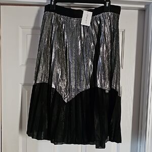 Express Silver Black A-Line Skirt